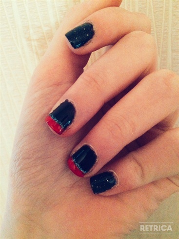 red french on black polish