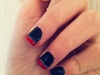 red french on black polish