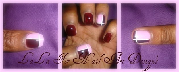 Pink &amp; deep red to fram the nail