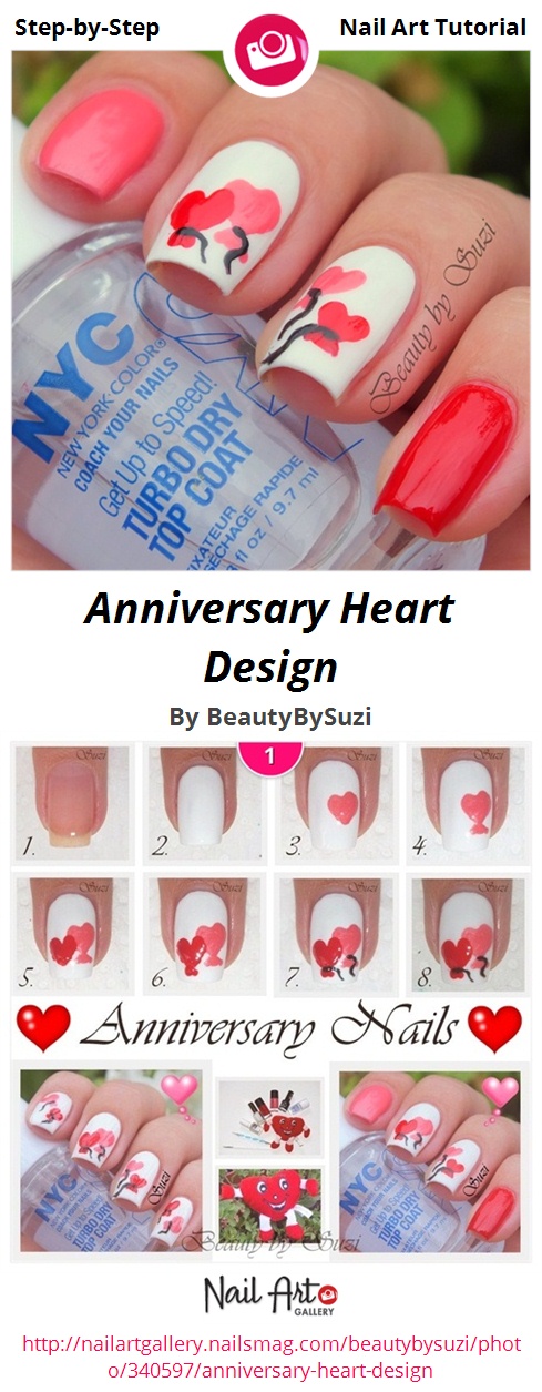 Anniversary Heart Design - Nail Art Gallery