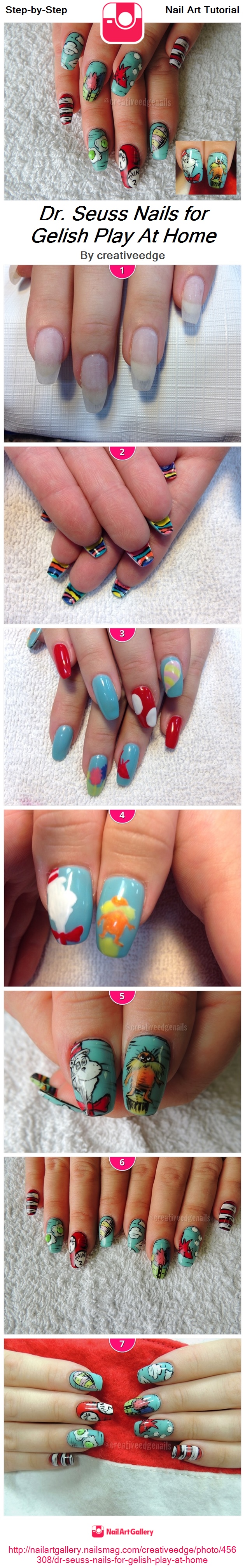 Dr. Seuss Nails for Gelish Play At Home - Nail Art Gallery
