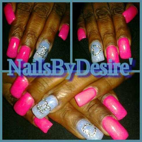 Electric Pink....Periwinkle blue