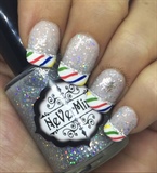Rainbow Candy Cane French Tips