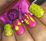 Hot Pink And Neon Green Ornaments