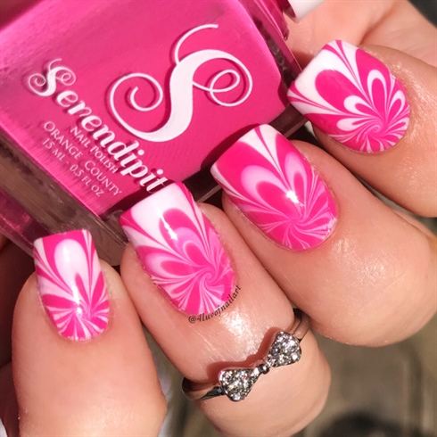 Pink And White Watermarble