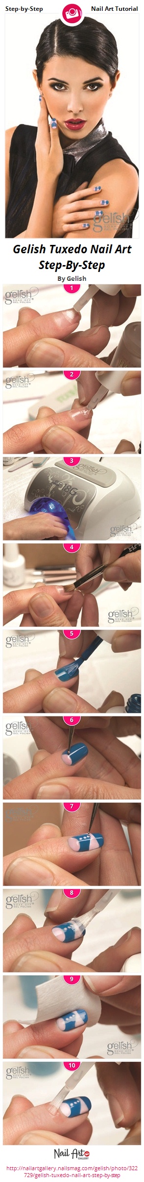 Gelish Tuxedo Nail Art Step-By-Step - Nail Art Gallery