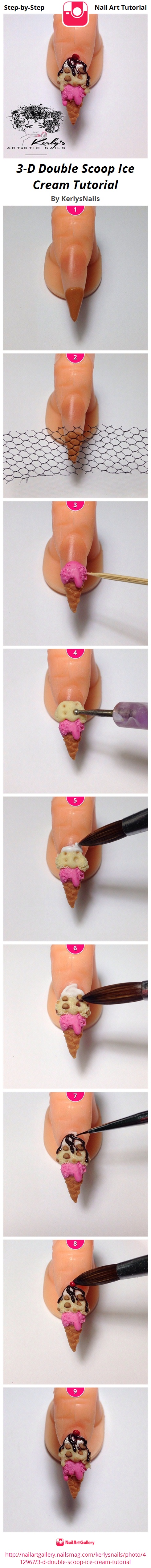 3-D Double Scoop Ice Cream Tutorial - Nail Art Gallery