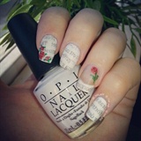 Newspaper nails with some roses