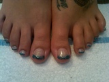 Toes, tips done in micro beads