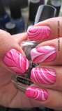 Pink Water Marbled Nails