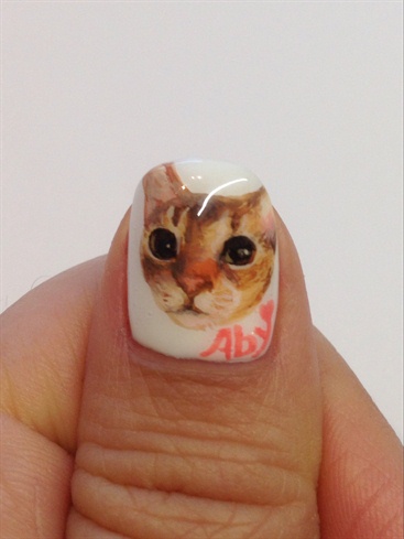 cat painting nails