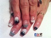 Black Gray N White Simple nails
