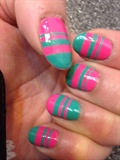 Pink and green stripes