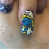 Smurfette on my nail