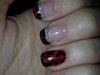 red and black crackle french tip