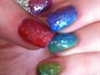 Rainbow gradient nails