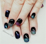 Gel Polish over acrylic with holographic