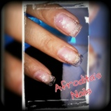 acrylic nails, clear nails, stars
