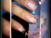 acrylic nails, clear nails, stars