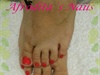 pedicure, red coral
