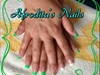 acrylic nails, neon green, french mani
