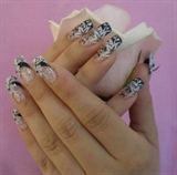 beautiful manicure with white and black