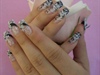 beautiful manicure with white and black