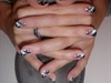 beautiful manicure with black and white
