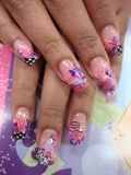 beautiful nail with pink decor