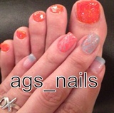 Orange And Gray Nails &amp; Toes