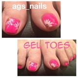 Pink Toes With Flowers