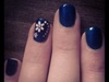 electric blue with white flowers