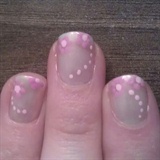 Girly pink flower Handpainted nail art. 