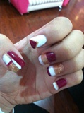 #nails #golden #redWine 