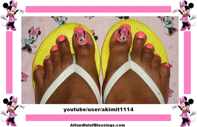 Minnie Mouse Toe Art (Real Fabric)