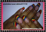 Glittery Rainbow French Manicure