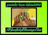 Natural Nail: Bright Green Floral Toes