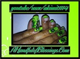 Bright Green Floral Nails &amp; Toes