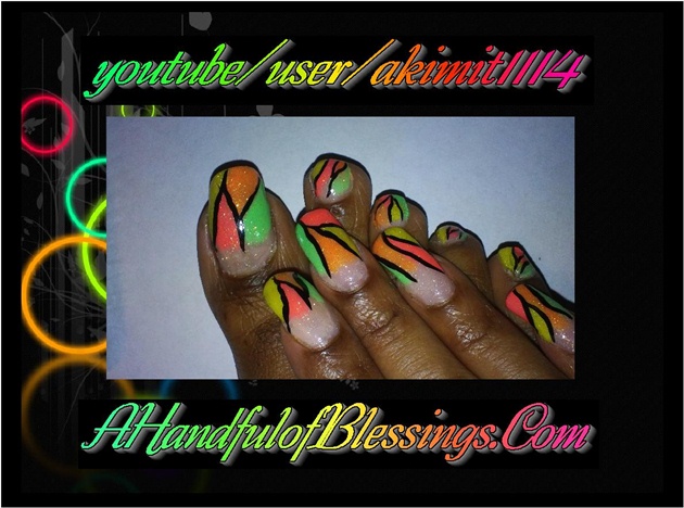Neon Abstract Nails &amp; Toes