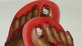 Hello Kitty Toes using Real Fabric