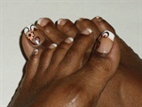 French with Peach Brown Toes