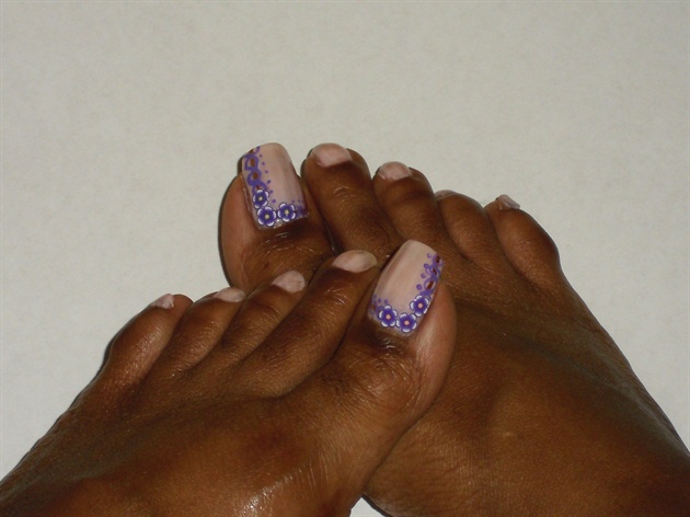 Purple Floral Fimo Toes