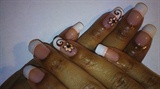 French,Peach Brown Nails