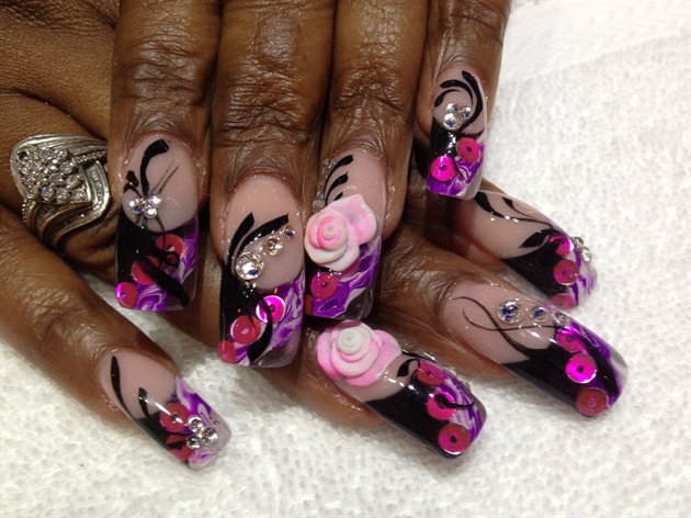Gel Marble with 3-D Rose