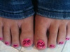 Hot Pink Zebra Toes