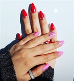 Red and pink nails different but cool :D