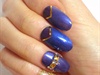 Purple &amp; gold classy gel nail art