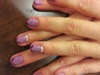 Purple purple V line french Gel nail art
