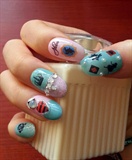 Alice in Wonderland theme Gel nail art