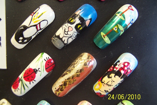 assorted work on my nail art board 